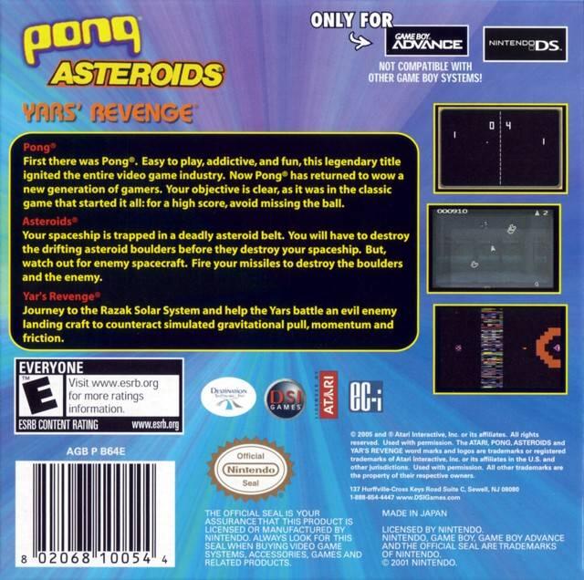 Pong / Asteroids / Yars' Revenge (usagé)