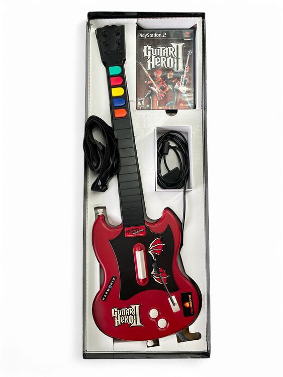 Guitar Hero II - PlayStation 2 Wired Red Gibson Bundle (used)