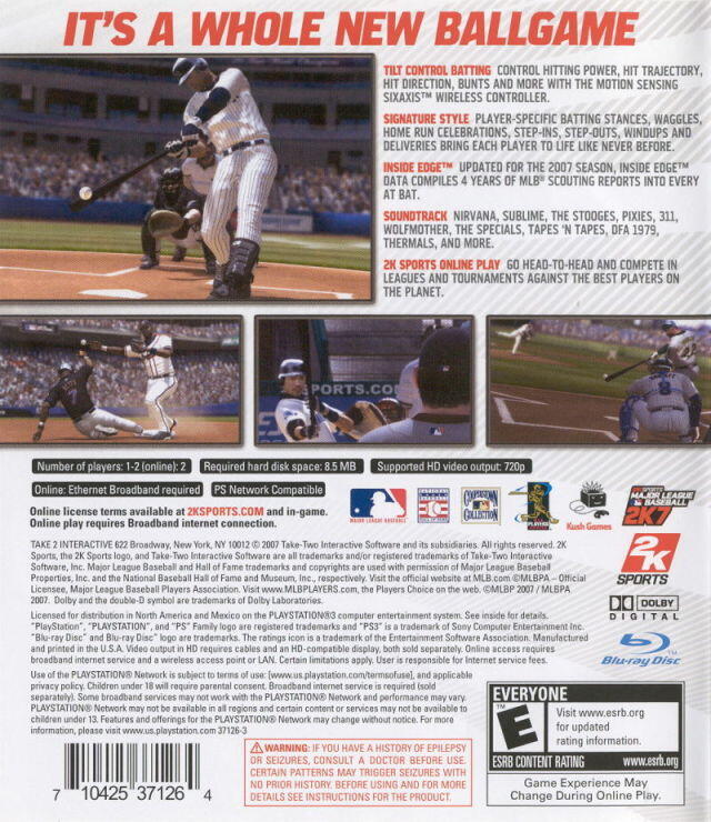 Major League Baseball 2K7 (used)