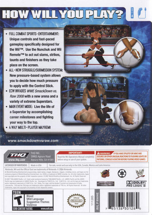 WWE SmackDown vs. Raw 2008 (usagé)