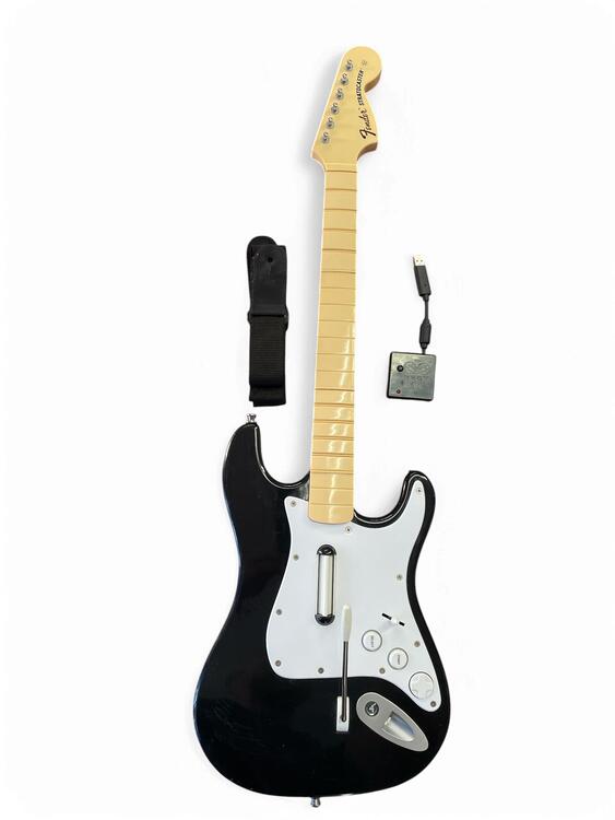 Rock Band Wireless Fender Stratocaster Guitar W/ Dongle for PS2 / PS3 - Tested (used)