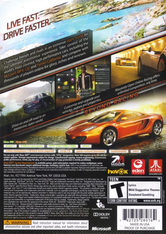 TEST DRIVE UNLIMITED 2 (usagé)