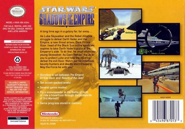 STAR WARS - SHADOWS OF THE EMPIRE ( Cartridge only ) (used)