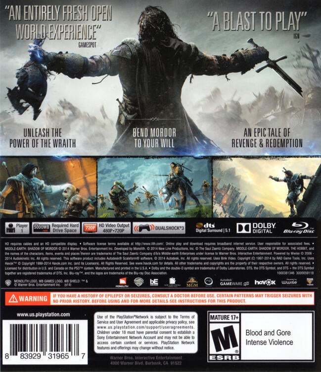 Middle-Earth: Shadow of Mordor (used)