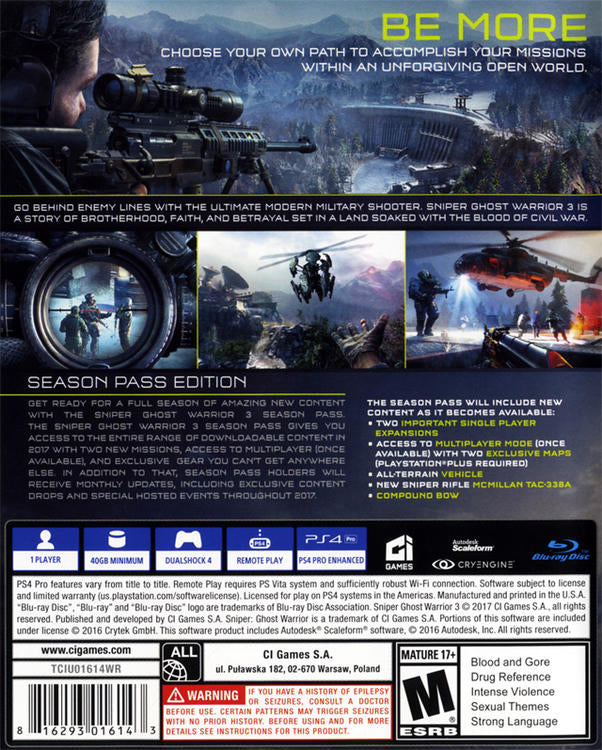 SNIPER GHOST WARRIOR 3 (used)