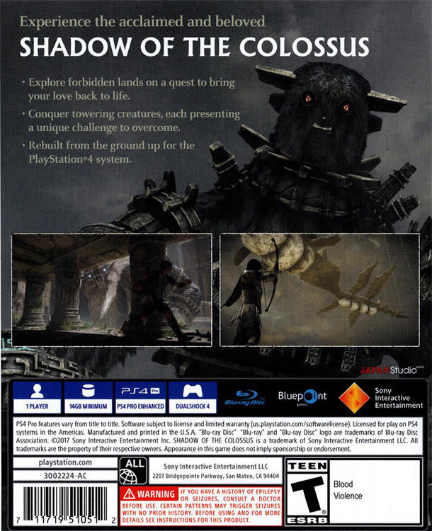 SHADOW OF THE COLOSSUS (usagé)