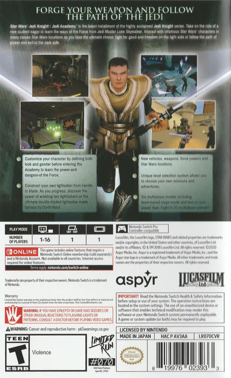 Star Wars - Jedi Knight  -  Jedi Academy  -  premium edition