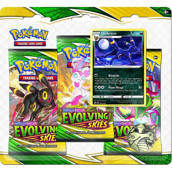 Pokémon - 3 Packs Blister  -  Sword & Shield  -  Evolving Skies  -  Umbreon