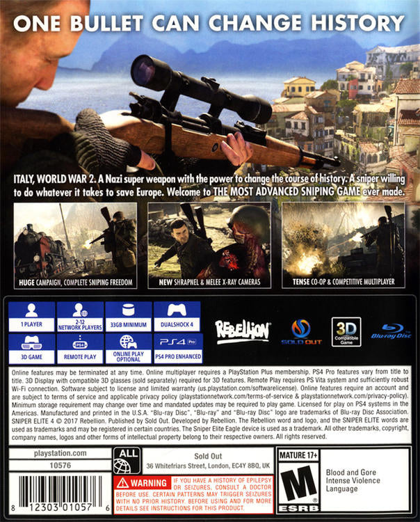 SNIPER ELITE 4 ( VA ) (usagé)