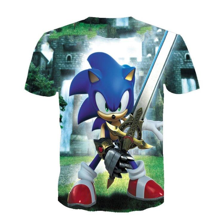 Sonic The Hedgehog t-shirt - Sonic with a sword (Kids size / 9-10 years old)