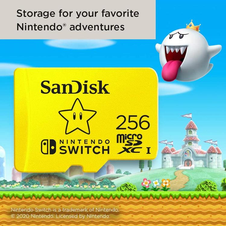 SanDisk - Super Mario super star microSHXC 1 memory card - 256GB