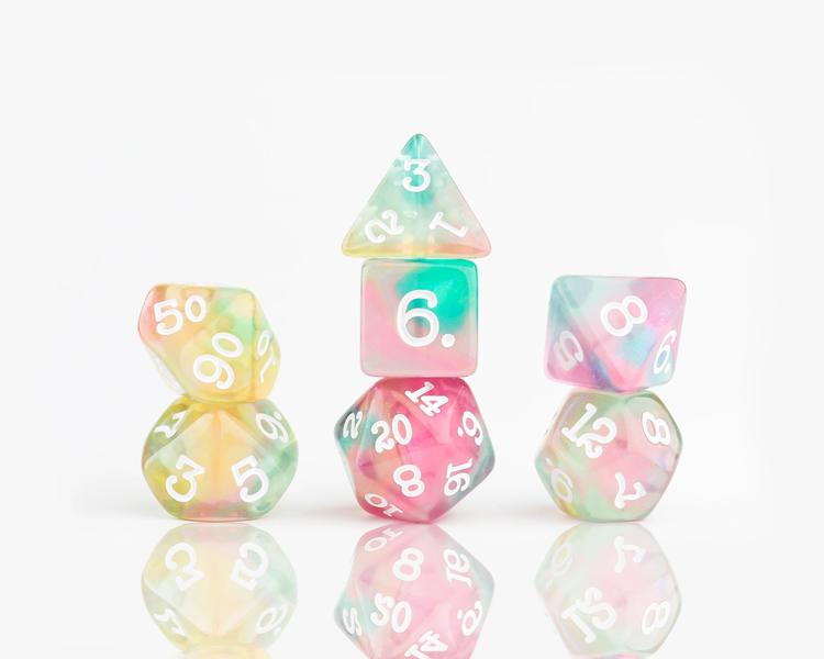 Sirius Dice - Ensemble de 7 dés polyédriques  -  Sherbet