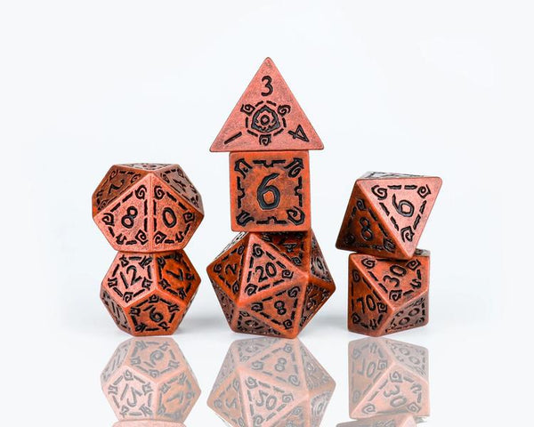 Sirius Dice - Ensemble de 7 dés polyédriques  -  illusory metal copper