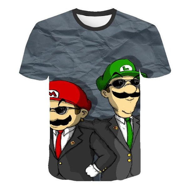 Super Mario Bros t-shirt. - Mario and Luigi with sunglasses (Children size / 13-14 years old)