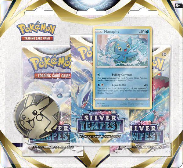 Pokémon - 3 Packs Blister - Sword & Shield - Silver Tempest - Manaphy