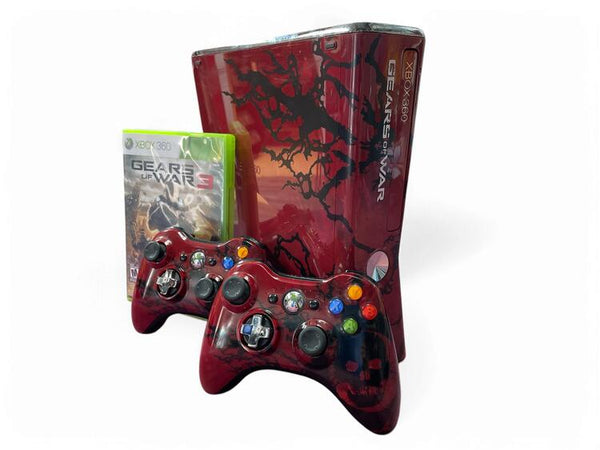 Microsoft Xbox 360 Gears of War 3 Edition 320GB (Red & Black Console Bundle with box - Tested) (used)