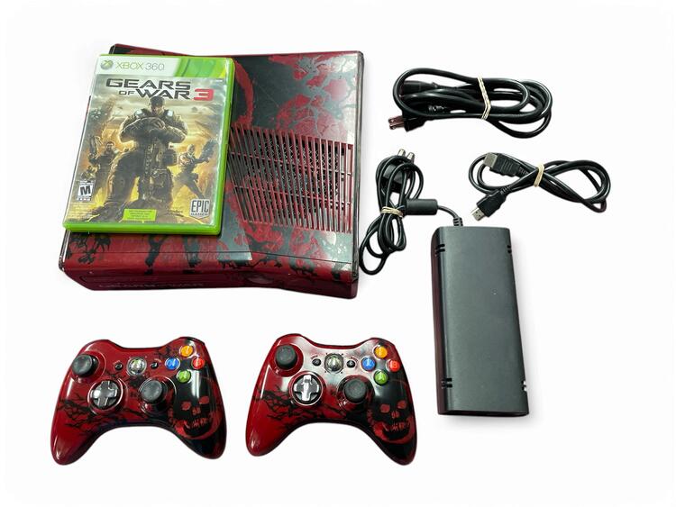 Microsoft Xbox 360 Gears of War 3 Edition 320GB (Red & Black Console Bundle with box - Tested) (used)