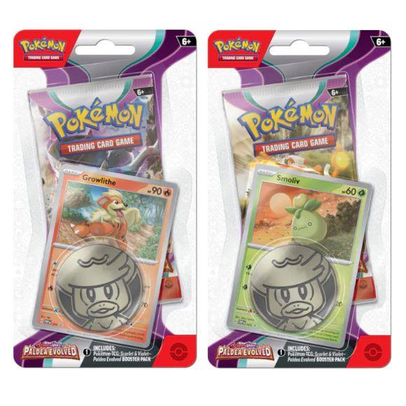 Pokémon - Checklane Blister  -  Scarlet & Violet  -  Paldea Evolved  ( Growlithe -  Smoliv )