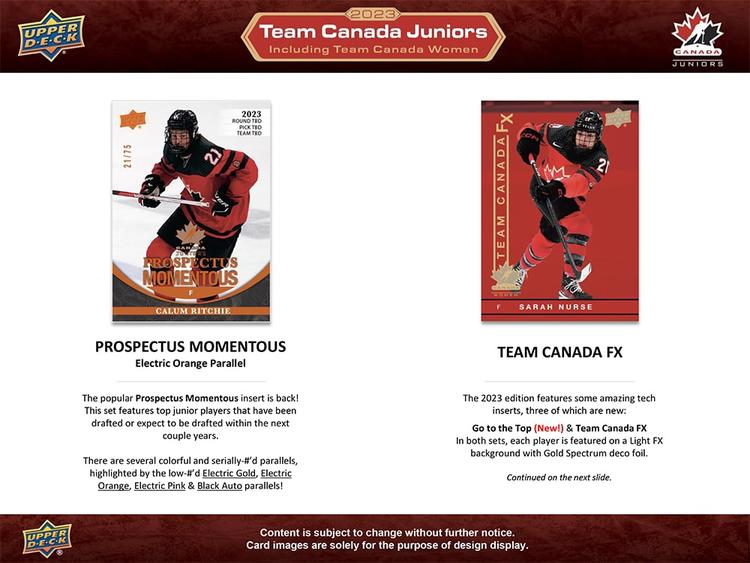 Upper Deck - Booster Hobby - 2023 Team Canada Juniors