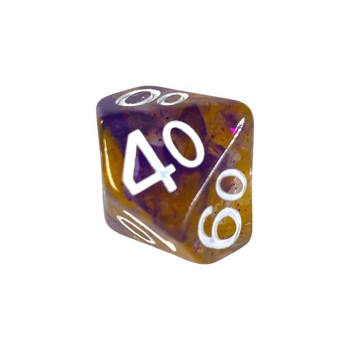 Role 4 initiative - Set of 15 polyhedral dice - Warlock's Pact spread with symbol