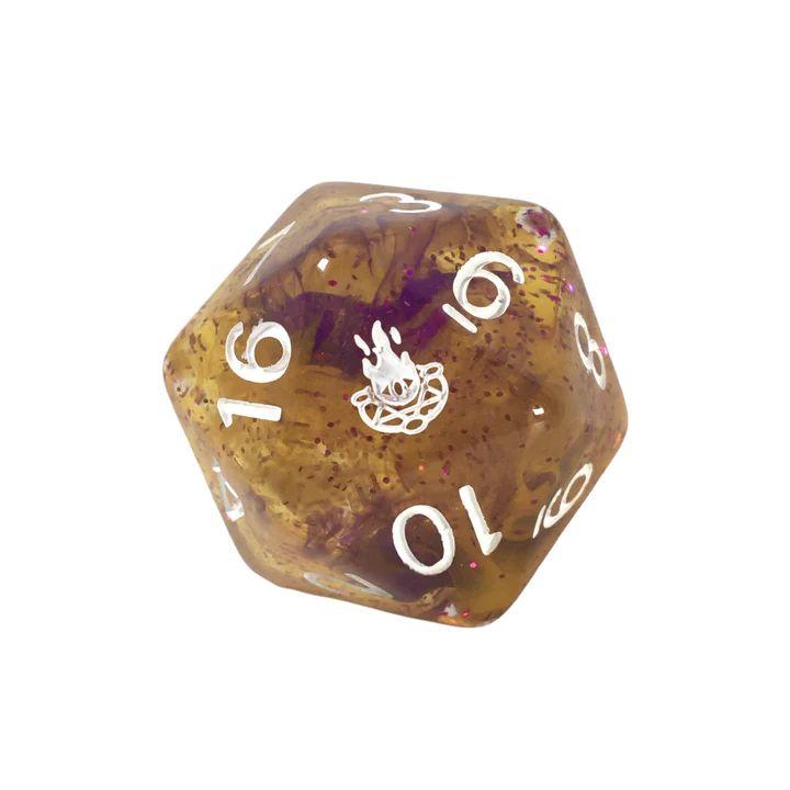 Role 4 initiative - Set of 15 polyhedral dice - Warlock's Pact spread with symbol