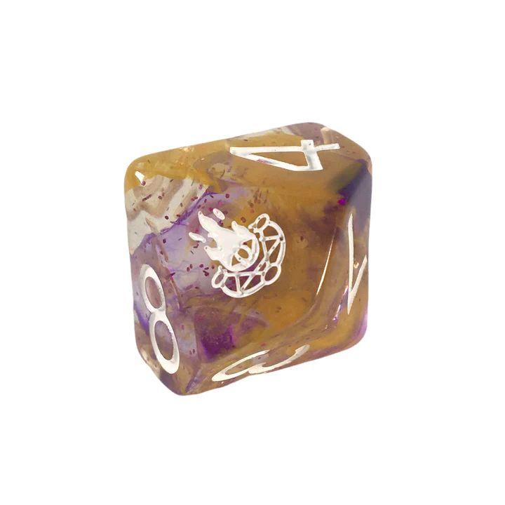 Role 4 initiative - Set of 15 polyhedral dice - Warlock's Pact spread with symbol