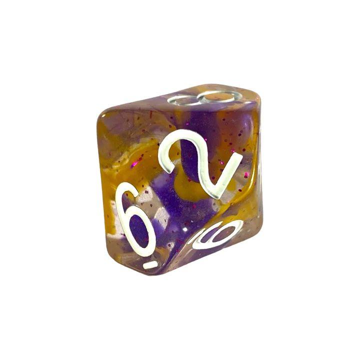 Role 4 initiative - Set of 15 polyhedral dice - Warlock's Pact spread with symbol