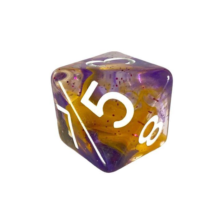 Role 4 initiative - Set of 15 polyhedral dice - Warlock's Pact spread with symbol