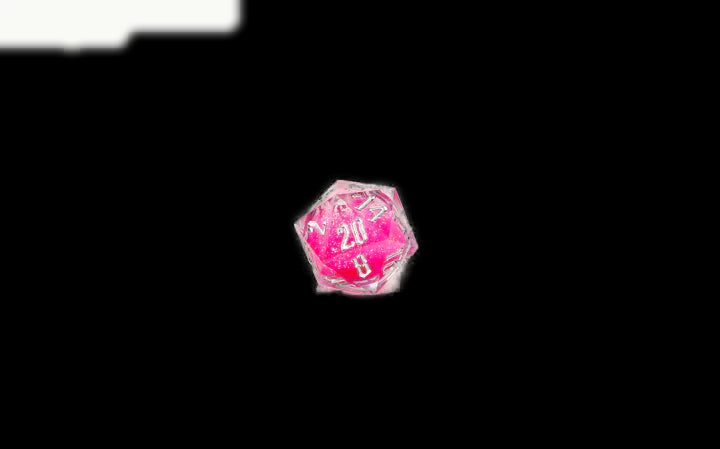 Sirius Dice - Pink Snowglobe D20 Necklace - Be my Nat 20