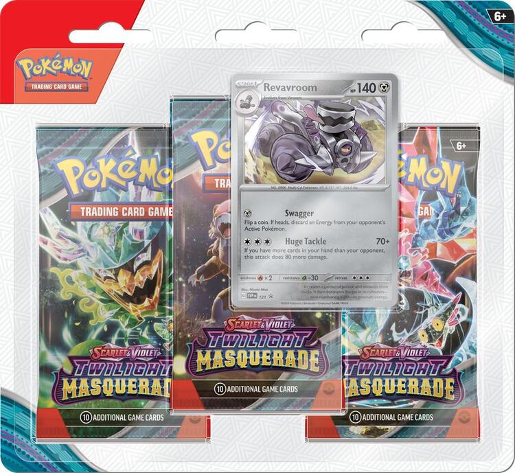 Pokémon - 3 Packs Blister  -  Scarlet & Violet  -  Twilight Masquerade  -  Revavroom