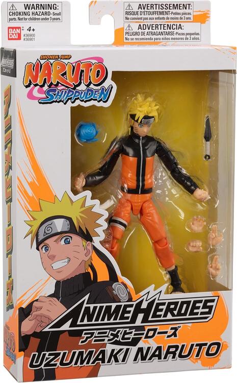 Bandai - Figurine d'action de 15cm - Anime Heroes - Naruto Shippuden - Uzumaki Naruto