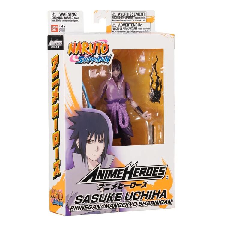 Bandai - Figurine d'action de 15cm - Anime Heroes - Naruto Shippuden - Sasuke Uchiha Rinnegan / Mangekyo Sharingan