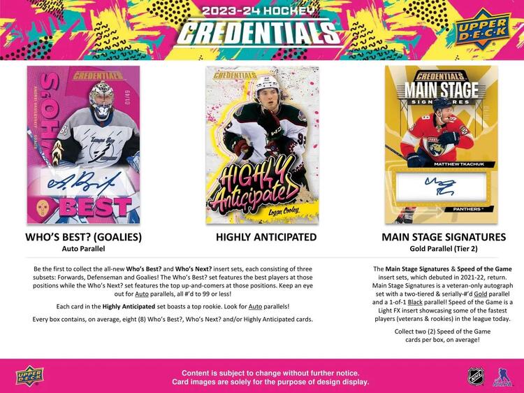 Upper Deck - Booster Hobby - 2023-24 Hockey Credentials