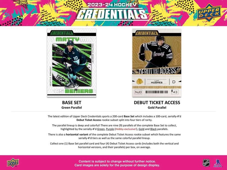 Upper Deck - Booster Hobby - 2023-24 Hockey Credentials