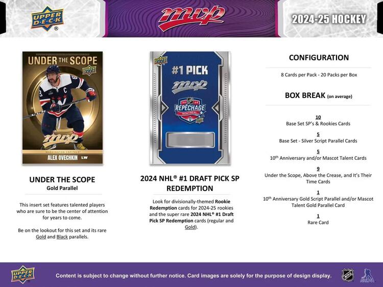 Upper Deck - Booster Hobby - MVP 2024-25 Hockey