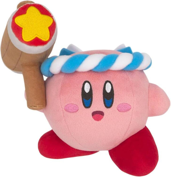 Little Buddy plush - Super Mario All Star Collection  -  Kirby Hammer - 15 cm