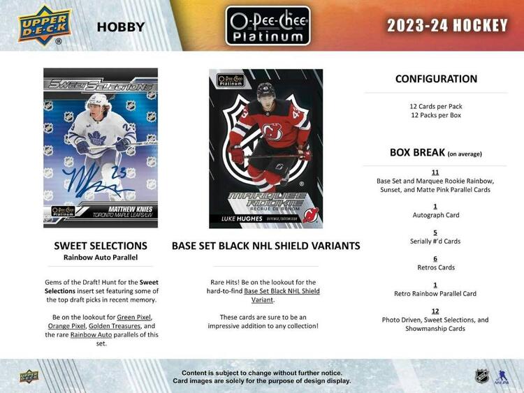 Upper Deck - Booster Hobby - 2023-24 Hockey O-Pee-Chee Platinum