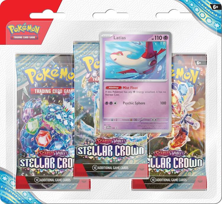 Pokémon - 3 Packs Blister  -  Scarlet & Violet  -  Stellar Crown  -  Latias