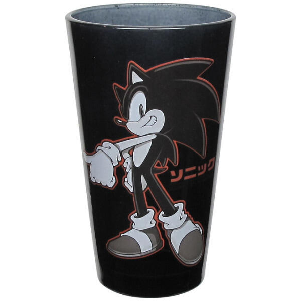 Sega - Grand Verre 400 ml  -  Sonic The Hedgehog Red & Black