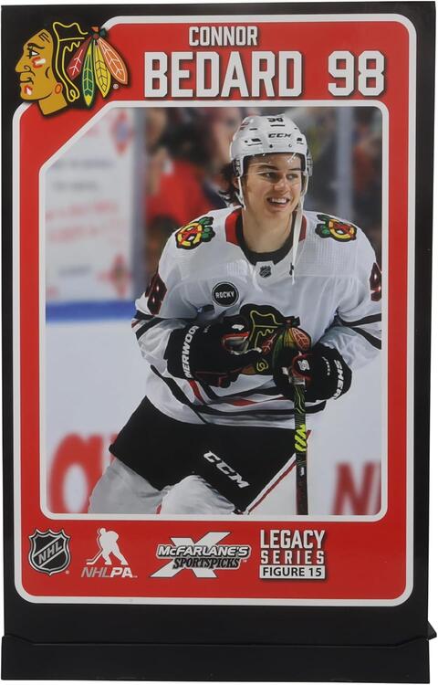 McFarlane Sportspicks - Figurine statue de 17.8cm  -  NHL Hockey  -  Chicago Blackhawks  -  Connor Bedard 98 White Variant