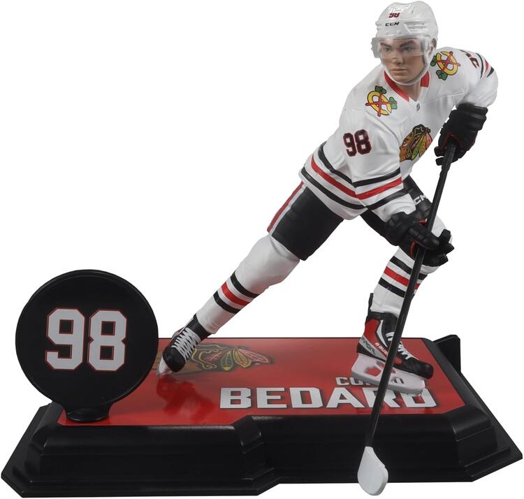 McFarlane Sportspicks - Figurine statue de 17.8cm  -  NHL Hockey  -  Chicago Blackhawks  -  Connor Bedard 98 White Variant