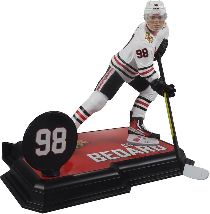 McFarlane Sportspicks - Figurine statue de 17.8cm  -  NHL Hockey  -  Chicago Blackhawks  -  Connor Bedard 98 White Variant