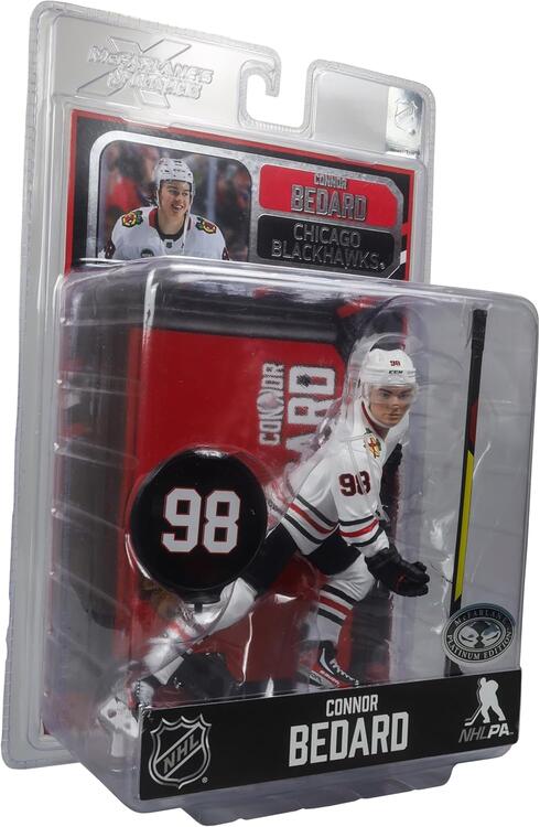 McFarlane Sportspicks - Figurine statue de 17.8cm  -  NHL Hockey  -  Chicago Blackhawks  -  Connor Bedard 98 White Variant