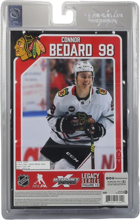 McFarlane Sportspicks - Figurine statue de 17.8cm  -  NHL Hockey  -  Chicago Blackhawks  -  Connor Bedard 98 White Variant