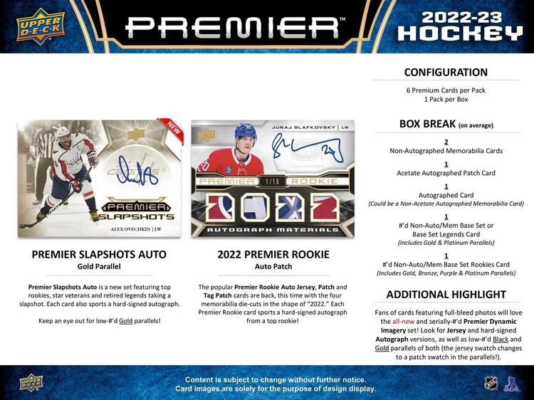 Upper Deck - Hobby Booster Box - Premier 2022-23 Hockey