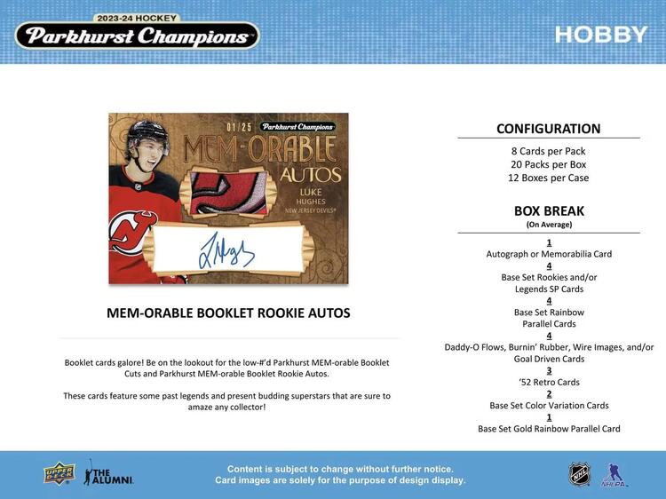 Upper Deck - Booster Hobby - 2023-24 Hockey Parkhurst Champions