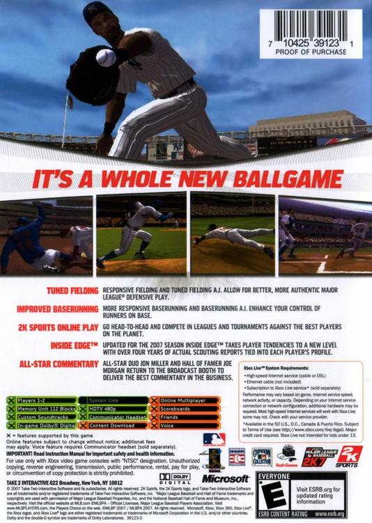 Major League Baseball 2K7 (usagé)