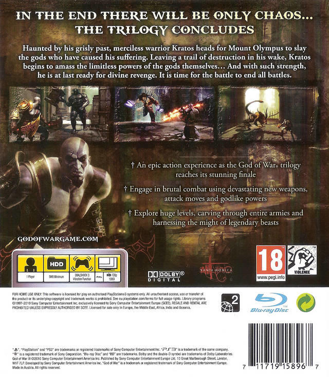 GOD OF WAR III (MULTILINGUAL) (usagé)