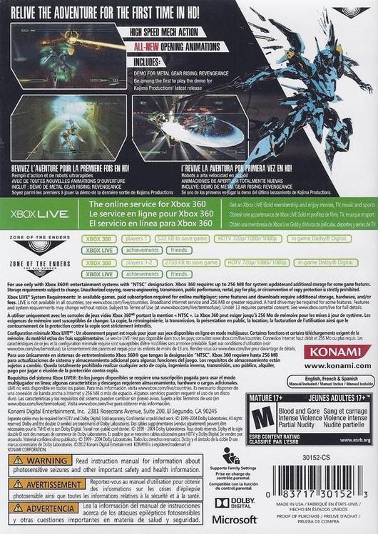 ZONE OF THE ENDERS - HD COLLECTION (usagé)