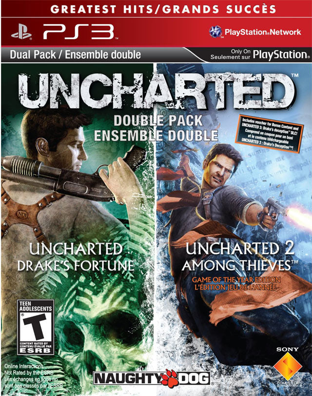 UNCHARTED DOUBLE PACK (Uncharted 1 + uncharted 2) (usagé)